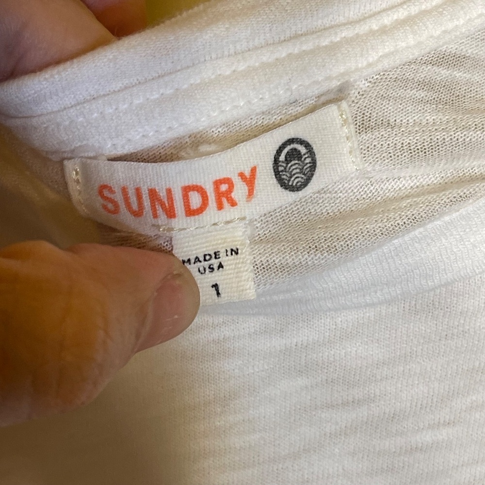 Sundry White Almost French Tee - Picture 7 of 8